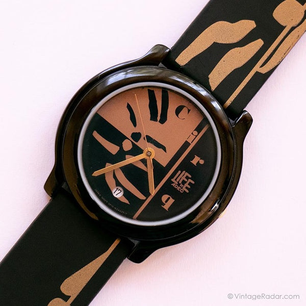 Schwarz & Brown ADEC von Citizen Uhr | 90er Jahre eleganter Japan -Quarz Uhr