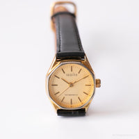 Vintage Oppida Mechanical Watch | Gold-tone Watch with Black Strap
