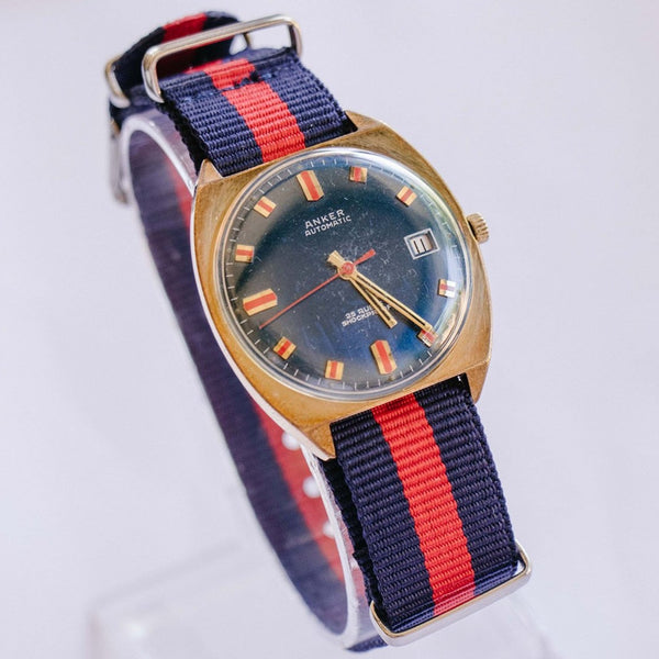 Extraño Anker 25 Rubis Alemán Automático reloj | Oro de lujo de lujo de lujo reloj