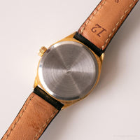 Vintage Oppida mécanique montre | Ton d'or montre avec sangle noire