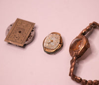 3 vintage Bulova Mécanique montre Mouvements pour pièces et réparation - ne fonctionne pas