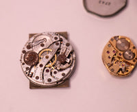 3 vintage Bulova Movimenti di orologi meccanici per parti e riparazioni - non funziona