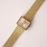 Vintage Rectangular Dugena Mechanical Watch | Gold-tone Luxury Watch
