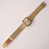 Rectangulaire vintage Dugena Mécanique montre | Luxe de tons d'or montre