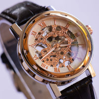 Rosengold-Skelett mechanisch Uhr | Luxusprämie Uhr