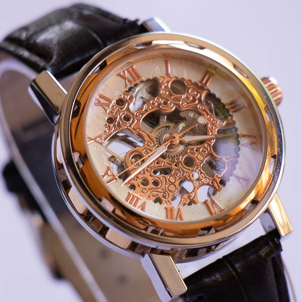 Esqueleto de color rosa mecánico reloj | Prima de lujo reloj