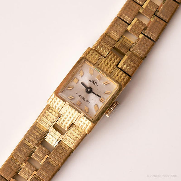 Vintage Aldo mecánico reloj | Damas Tiny Square Dial reloj