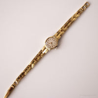 Mécanique suisse vintage montre | Minuscule cadran blanc doré montre