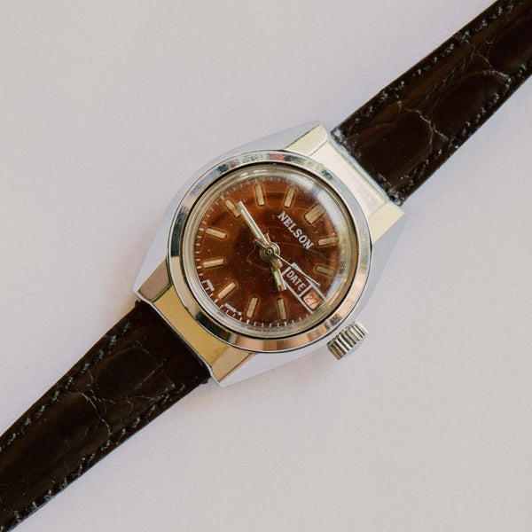 Nelson Brown Leather Vintage Mechanical reloj | Mejores relojes para hombres