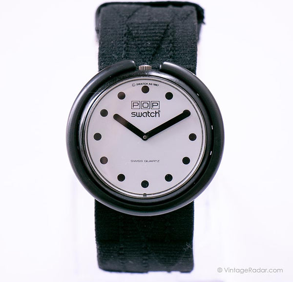 1987 Swatch Pop PWBB001 JET BLACK Watch | RARE Collectible 80s Swatch ...