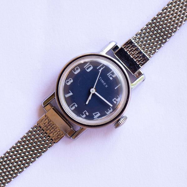Blaues Zifferblatt mechanisch Timex Uhr | Einzigartiger Jahrgang Timex Uhren