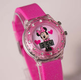 لون القرنفل Minnie Mouse Watch الرقمية LED ضوء | 90s خمر Disney راقب