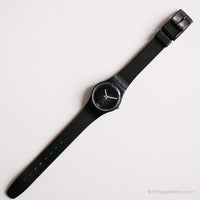 Vintage 1987 Swatch LB114 Black Pearl Uhr | Seltene 80er Jahre schwarz Swatch