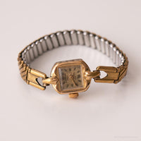 Antiguo Ruhla Mecánico reloj | Tono de oro rectangular reloj para ella