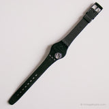 Vintage 1987 Swatch LB114 Black Pearl Uhr | Seltene 80er Jahre schwarz Swatch
