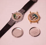 2 Piranha Moon Phase Quartz Watches for Parts & Repair - NOT WORKING