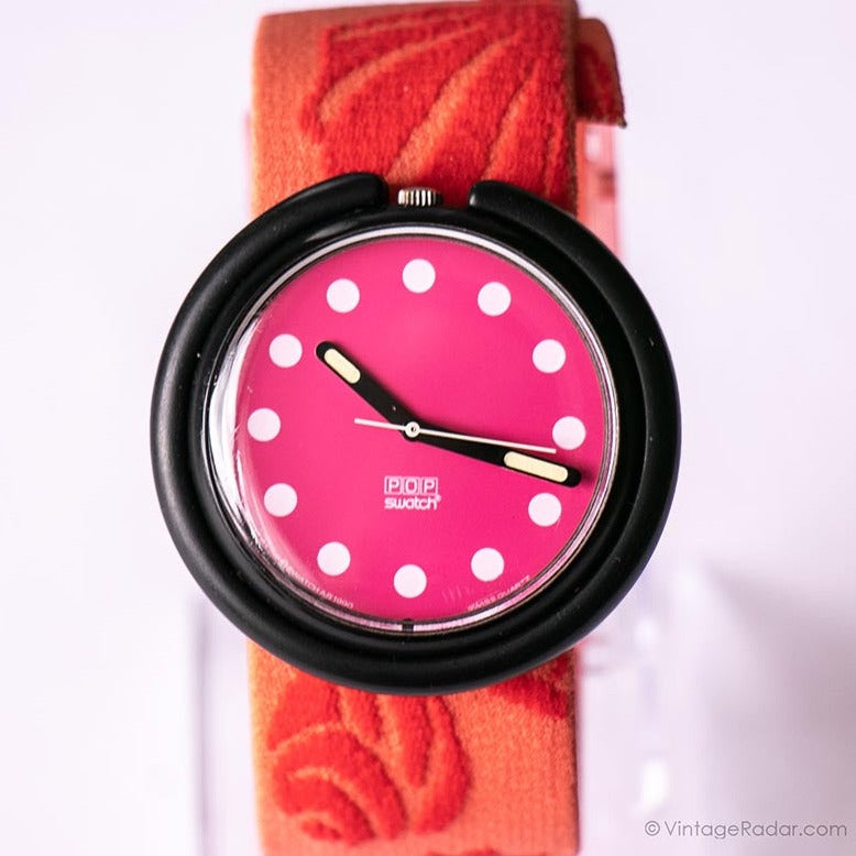 1991 Swatch Pop pwb153 orologio rosso Raro pop rosso degli anni