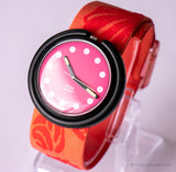 1991 Swatch Pop PWB153 Red Stop reloj | Pop rojo raro de los 90 Swatch reloj