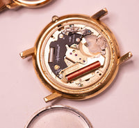 2 montres en quartz de phase de lune dorée pour pièces et réparation - ne fonctionne pas