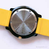 La vie vérifiée noire et jaune vintage par ADEC montre | Quartz au Japon montre