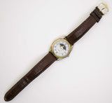 Fossil Cuarzo de fase lunar reloj | Vintage cálido de tono de oro reloj