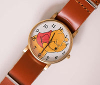 Vintage ▾ Timex Winnie the Pooh Guarda con cinturino NATO in pelle marrone