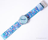 1992 Swatch Pop Blub Blub PWN106 montre | Pop de poisson bleu des années 90 Swatch