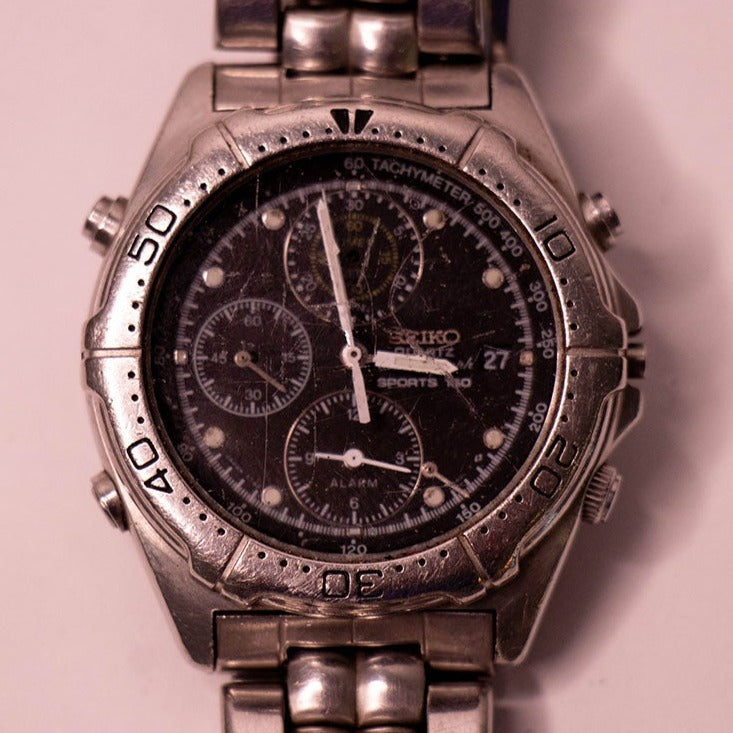Seiko 7T42 Sports Chronograph 150M Watch for Parts & Repair