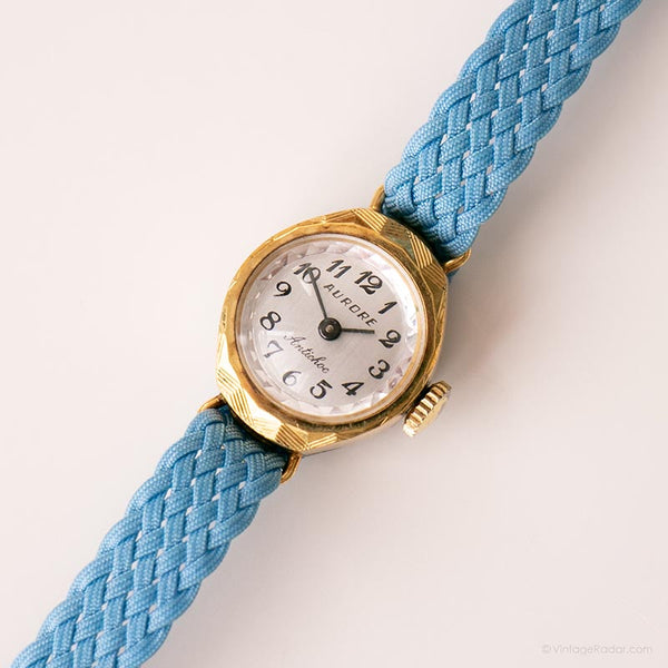Vintage Aurore Mechanical Watch | 1960s Tiny Gold-tone Watch for Her