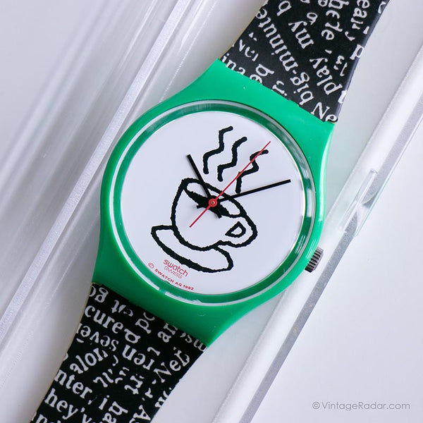 Mint 1993 Swatch GG121 CAPPUCCINO Watch | 90s Coffee Cup Swatch Gent