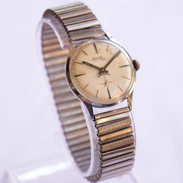 Silver-tone Bifora Top Watch | Vintage Mechanical Ladies Wristwatch