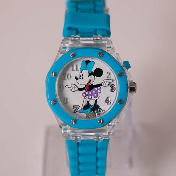 أزرق Minnie Mouse مشاهدة مع وظيفة الضوء | بارد التسعينات Disney ساعات