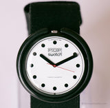 1987 Swatch POP PWBB101 JET NEGRO reloj | Pop retro de los 80 Swatch Antiguo