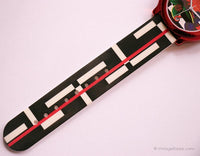 ADEC rouge et noir vintage montre | Quartz au Japon montre par Citizen