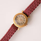Tiny orologio meccanico degli anni '60 vintage per donne | Orologio retrò con cinturino rosso