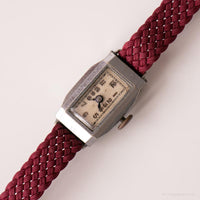 Mecánico rectangular vintage de la década de 1960 reloj | Toje de plata antiguo reloj