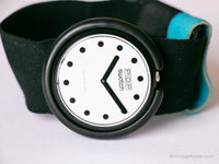1987 swatch Pop pwbb001 jet noir montre | Quartz suisse des années 80 swatch