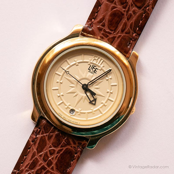 Vintage elegantes Leben von ADEC Uhr | Gold-Tone Japan Quarz Uhr durch Citizen