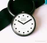 1987 Swatch Pop PWBB001 JET BLACK Watch | 80s Swiss Quartz Swatch
