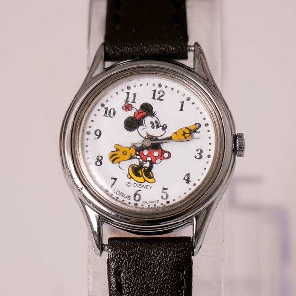 Lorus V515 6080 A1 Minnie Mouse reloj | Raros 90 Disney Cuarzo reloj