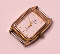 Junghans Quartz rectangulaire de ton or montre pour les pièces et la réparation - ne fonctionne pas