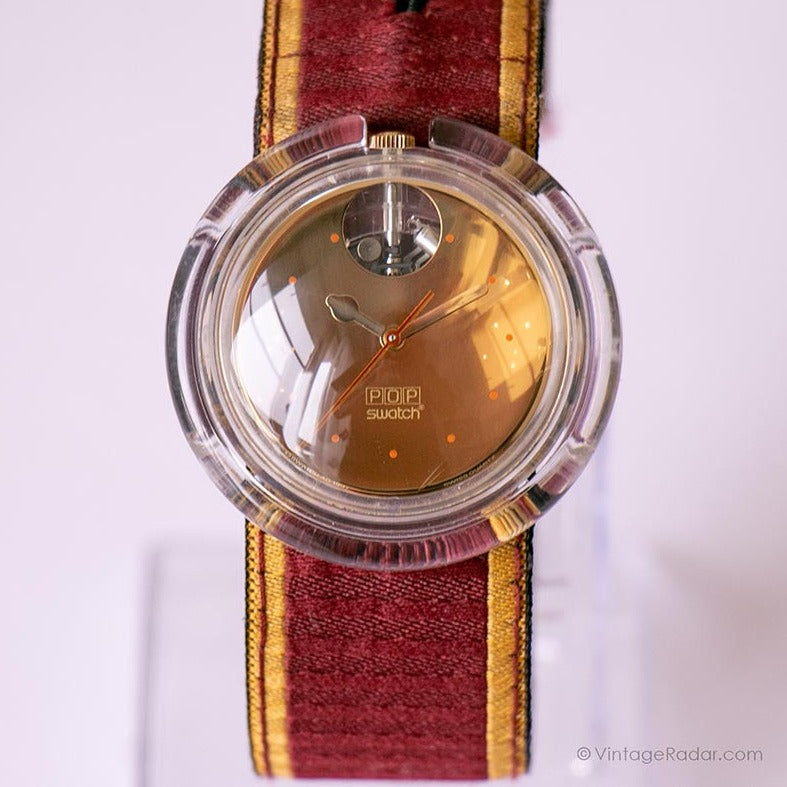 1998 Pop Swatch PMK121 Turbante Watch | Gold Pop Swatch Midi 90s 