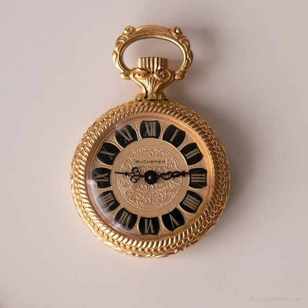 Orologio tascabile di Bucherer vintage | Medaglione orologio per lei
