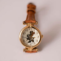 Gold-Ton Lorus V501-0440 Minnie Mouse Disney Quarz Uhr für Damen