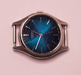 Dial azul de los 90 Seiko Cuarzo de cinco joyas reloj Para piezas y reparación, no funciona