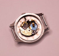Dial azul de los 90 Seiko Cuarzo de cinco joyas reloj Para piezas y reparación, no funciona