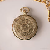 Vintage Sachsen mechanische Tasche Uhr | Blumen Uhr für Damen