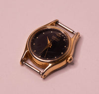 Dial negro de los años 1990 Seiko 2v01 cuarzo reloj Para piezas y reparación, no funciona