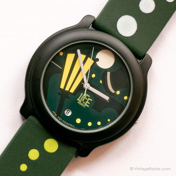 Vida verde vintage de Adec reloj | Cuarzo de Japón reloj por Citizen
