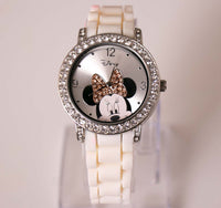 38 mm Vintage Minnie Mouse Disney Watch with Gemstones | Large Wrists